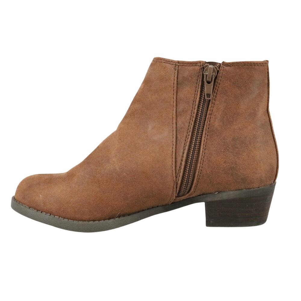 Carlos Santana Boots Womens 5.5 M Brown Faux Suede Booties Side Zip Heels New - Picture 3 of 13